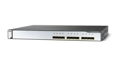 WS-C3750G-12S-SD - Cisco Catalyst 3750 12-Port Gigabit SFP 10/100/1000Base-T Layer 3 Stackable Managed 1U Rack Mountable Gigabit Ethernet Network Switch