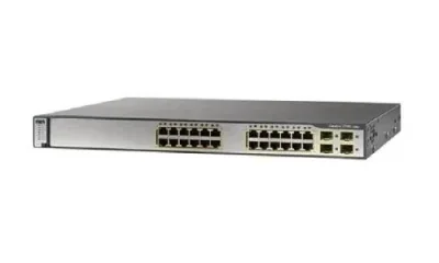 WS-C3750G-24T-S - Cisco Catalyst 3750 24-Port RJ-45 24 x 10/100/1000Base-T + 2 SFP-based Layer3 Managed 1U Rack-mountable Gigabit Ethernet Switch