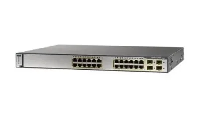 WS-C3750G-24TS-E - Cisco Catalyst 3750 24-Port RJ-45 24 x 10/100/1000Base-T + 2 SFP-based Layer3 Managed 1U Rack-mountable Gigabit Ethernet Switch