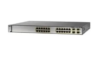 WS-C3750G-24TS-S1U - Cisco Catalyst 3750 24-Port RJ-45 24 x 10/100/1000Base-T + 2 SFP-based Layer3 Managed 1U Rack-mountable Gigabit Ethernet Switch