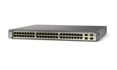WS-C3750G-48PS-E - Cisco Catalyst 3750G Series PoE 48 x Ports 10/100/1000Base-T + 4 x SFP+ Layer 3 Managed Gigabit Ethernet Network Switch