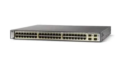 WS-C3750G-48TS-S - Cisco Catalyst 3750 48-Ports 48 x 10/100/1000Base-T + 4 x SFP Layer 3 Managed 1U Rack Mountable Stackable Gigabit Ethernet Network Switch