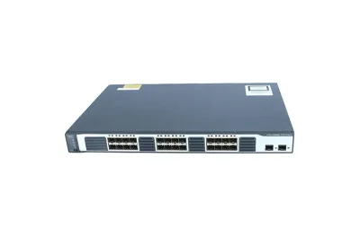 WS-C3750V2-24FS-S - Cisco Catalyst 3750V2 24 x Ports 10/100base-FX + 2 x SFP Layer 3 Managed Fast Ethernet Network Switch