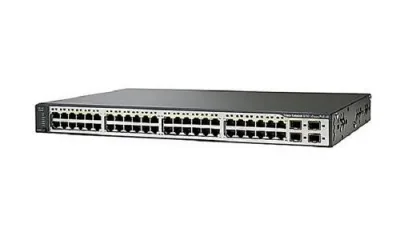 WS-C3750V2-48PS-S - Cisco Catalyst 3750V2 Series PoE 48 x Ports 10/100Base-T + 4 x SFP Layer 3 Managed Fast Ethernet Network Switch
