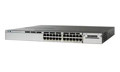 WS-C3750X-24P-S - Cisco Catalyst 3750X PoE+ 24 x Ports 10/100/1000Base-T Layer 3 Managed Gigabit Ethernet Network Switch