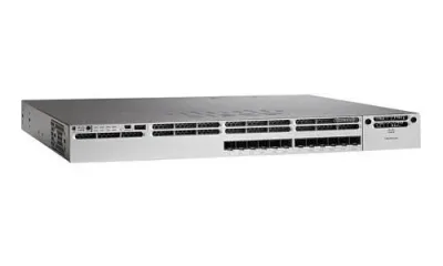 WS-C3850-12S-E - Cisco Catalyst 3850 12 x Ports SFP+ 10GBase-T Layer 3 Managed Stackable Gigabit Ethernet Network Switch
