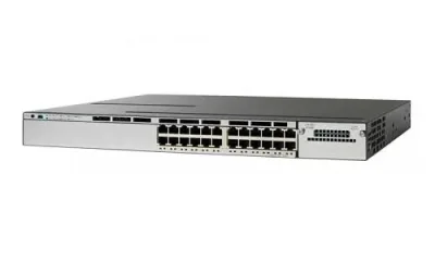 WS-C3850-24PW-S - Cisco Catalyst 3850 Series PoE+ 24 x Ports SFP+ 10GBase-T Layer 3 Managed 1U Rack-Mountable Gigabit Ethernet Network Switch