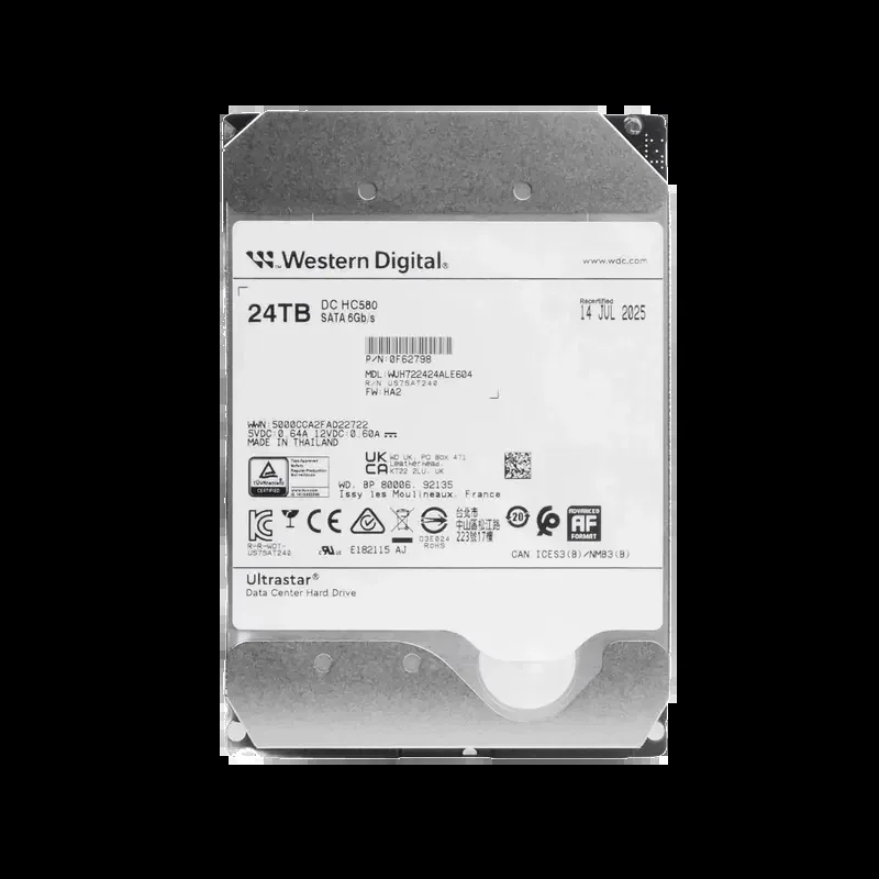 Western WUH722424ALE604 Western Digital WUH722424ALE604 Ultrastar DC HC580 24TB 7200RPM 6Gb/s SATA 512e 3.5-Inch Hard Drive. In Stock