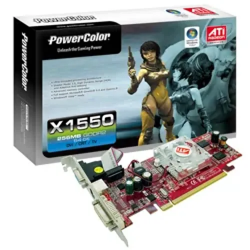 X1550256MBAGP - ATI Tech ATI PowerColor Radeon X1550 256MB DDR2 64-Bit AGP x16 2xDVI/HDTV/TV out Video Graphics Card