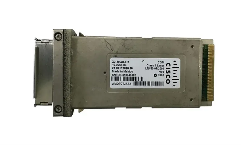 X2-10GB-ER - Cisco 10Gb/s 10GBase-ER Single-Mode Fiber 40km 1550nm Duplex SC Connector X2 Transceiver Module