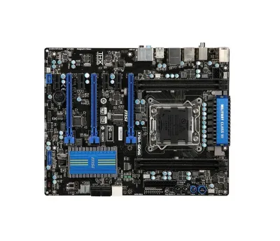 X79A-GD45 - MSI Desktop Motherboard Intel Socket LGA-2011 ATX 1 x Processor Support 64GB DDR3 SDRAM Maximum RAM SLI, CrossFireX Support Serial ATA/600, Serial ATA/300 Yes Controller No 3 x PCIe x16 Slot 2 x USB 3.0 Port