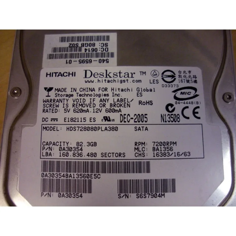 X8079A-Z - Sun 80GB 7200RPM SATA 1.5Gbps 8MB 3.5-inch Internal Hard Drive with Bracket