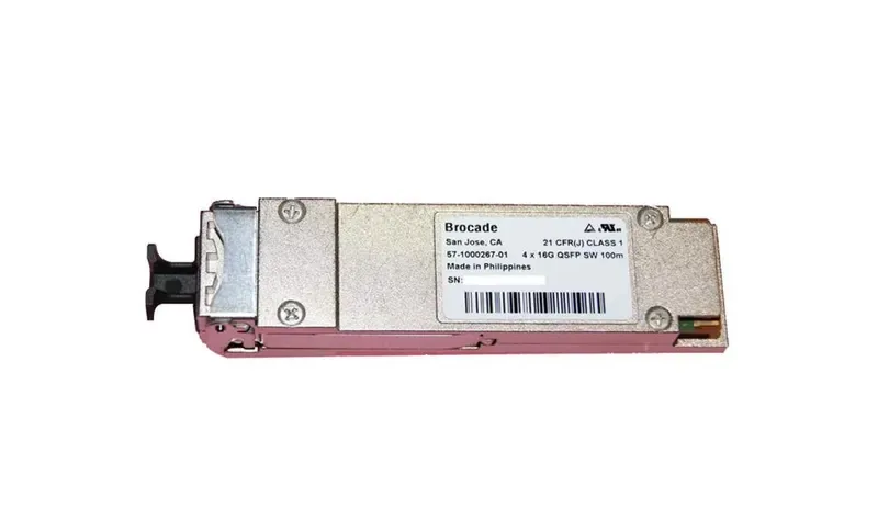 XBR-000232 - Brocade 16Gb/s 16GBase-SW Multi-Mode Fiber 100m 850nm Fiber Channel QSFP Transceiver Module
