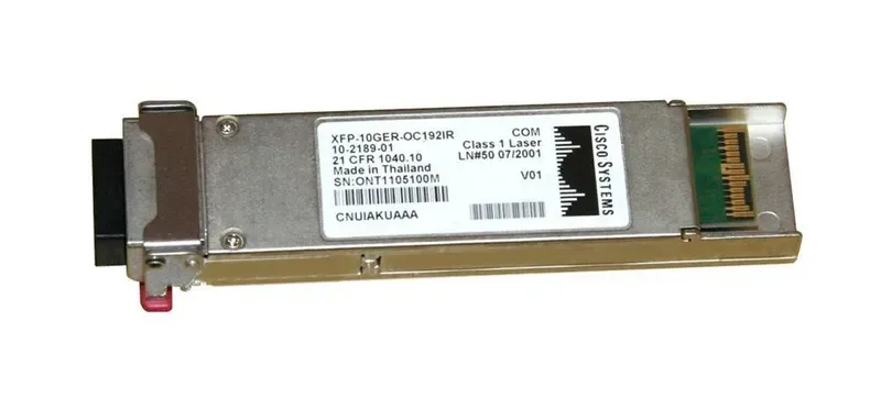 XFP-10GER-OC192IR - Cisco 10Gb/s OC-192/STM-64 IR-2 10GBase-ER Single-Mode Fiber 40km 1550nm Duplex LC Connector XFP Transceiver Module