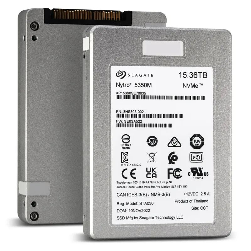 Seagate XP15360SE70006 Nytro 5360H 15.36TB PCI Express 5.0 x4 NVMe 3D Enterprise Triple-Level Cell Read Intensive ISE 2.5-inch Solid State Drive. In Stock
