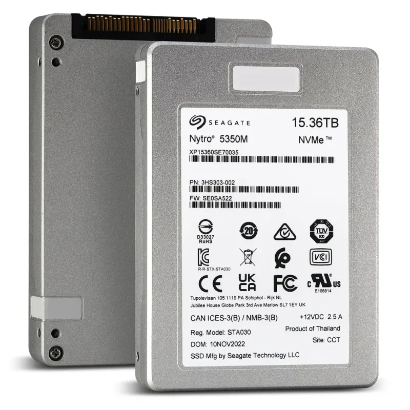 Seagate XP15360SE70015 Nytro 5350H 15.36TB PCI Express 4.0 x4 NVMe 3D Enterprise Triple-Level Cell Read Intensive SED 2.5-inch Solid State Drive. In Stock