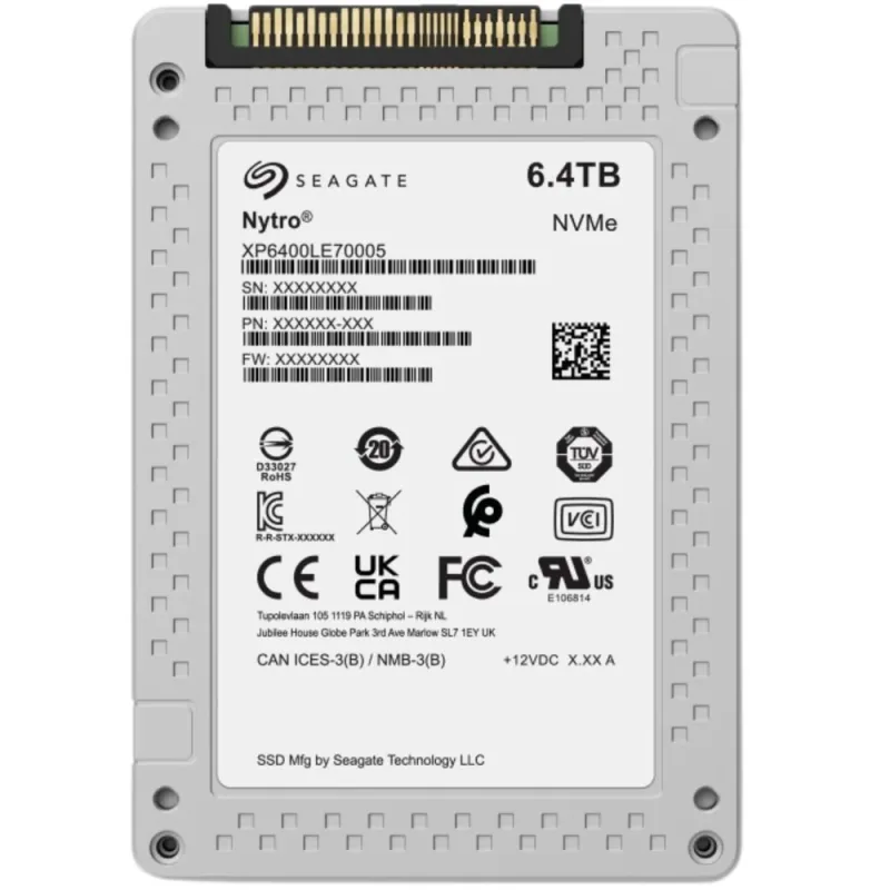 Seagate XP30720SE70006 Nytro 5360H 30.72TB PCI Express 5.0 x4 NVMe 3D Enterprise Triple-Level Cell Read Intensive ISE 2.5-inch Solid State Drive. In Stock