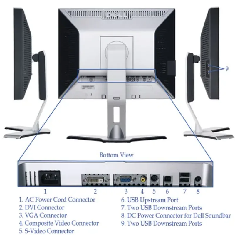Y9923 - Dell UltraSharp 2007FP 20.1-inch (1600x1200) Flat Panel Monitor with Base