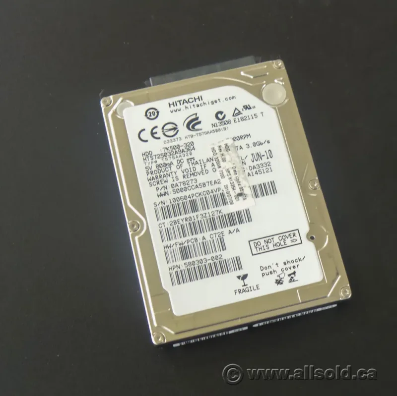 Z7K500-320 - Hitachi K500-320 - 320GB 7200RPM SATA 7mm 2.5-inch Hard Drive HDD